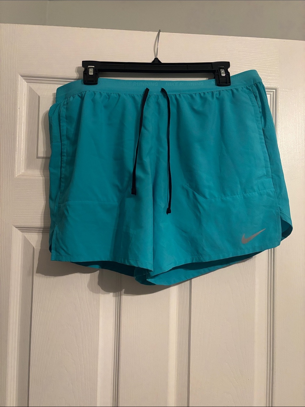 Nike Turquoise Athletic Running Shorts with Black Drawstring